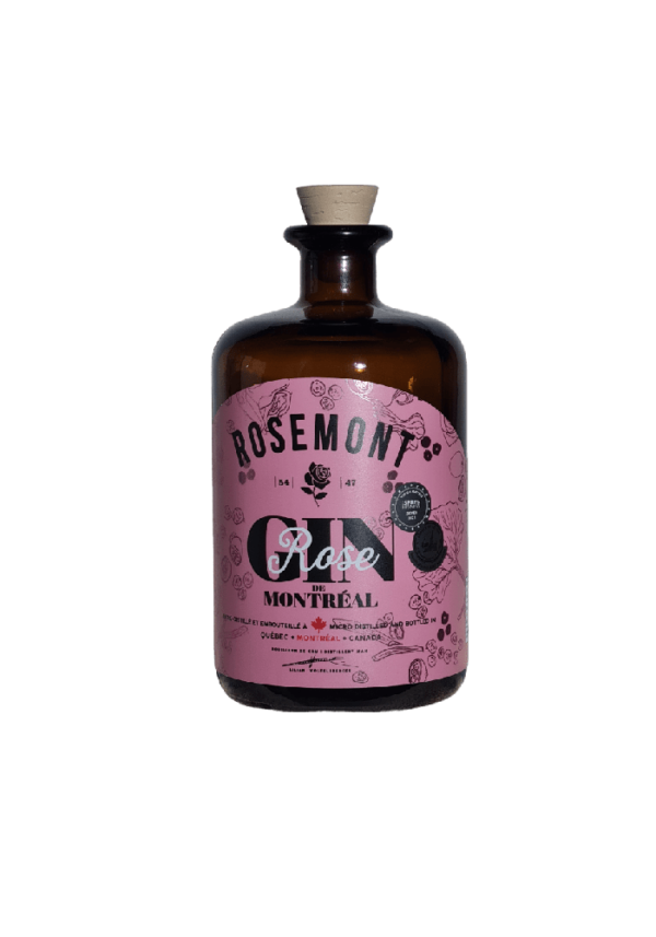 Bouteille de Gin rose de Montréal Rosemont